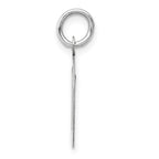 14K White Gold Medium Script Letter D Initial Charm