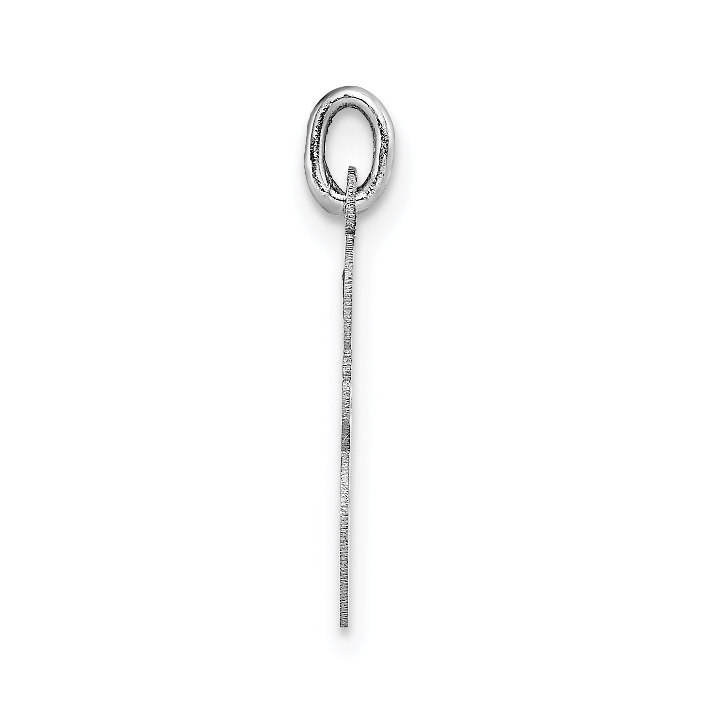 14K White Gold Medium Script Initial E Charm