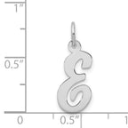 14K White Gold Medium Script Initial E Charm