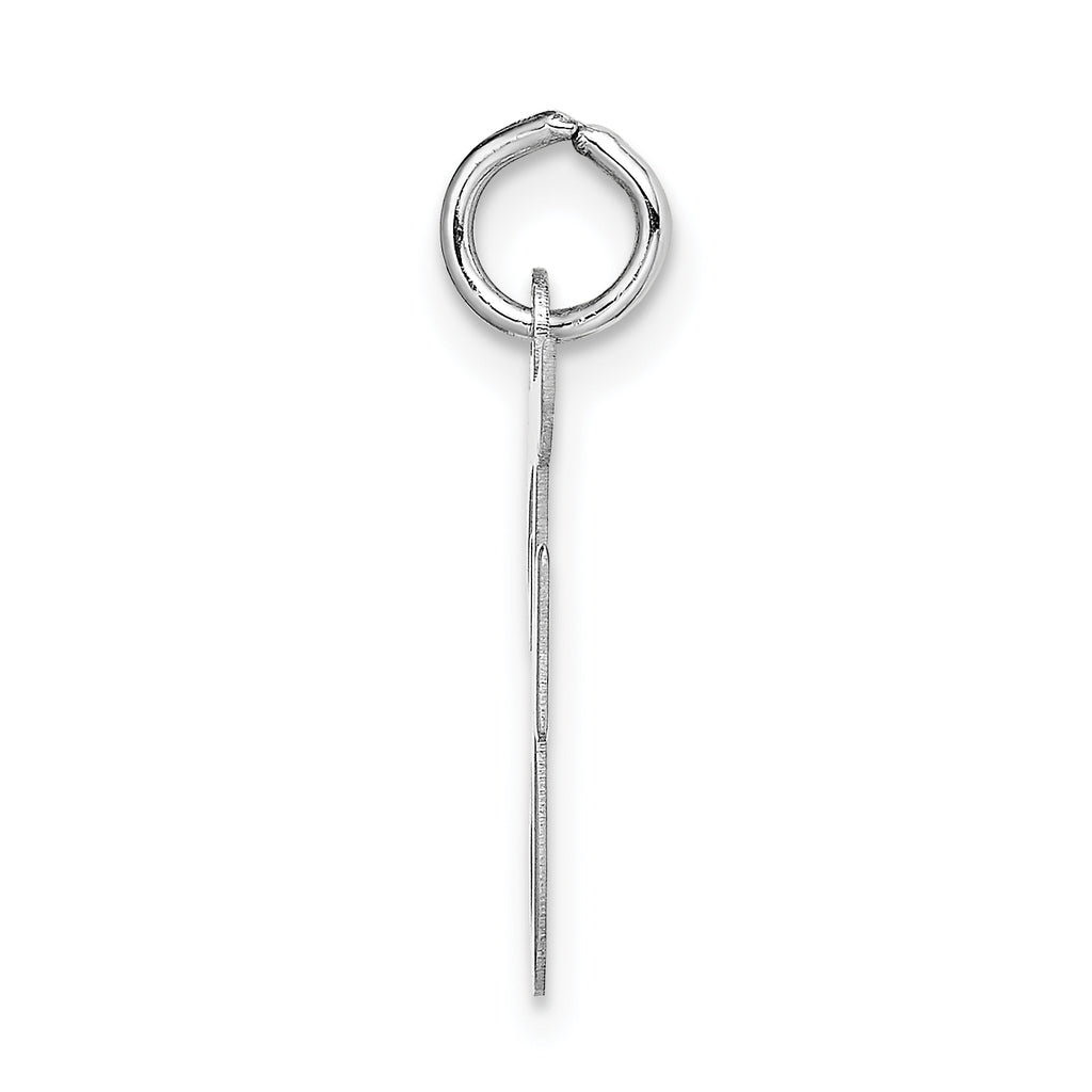 14K White Gold Medium Script Initial F Charm
