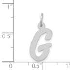 14K White Gold Medium Script Initial G Charm