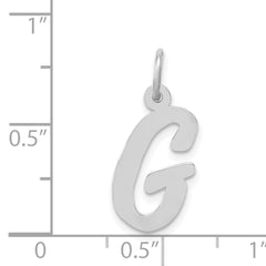 14K White Gold Medium Script Initial G Charm