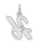 14K White Gold Medium Script Initial H Charm