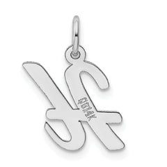 14K White Gold Medium Script Initial H Charm