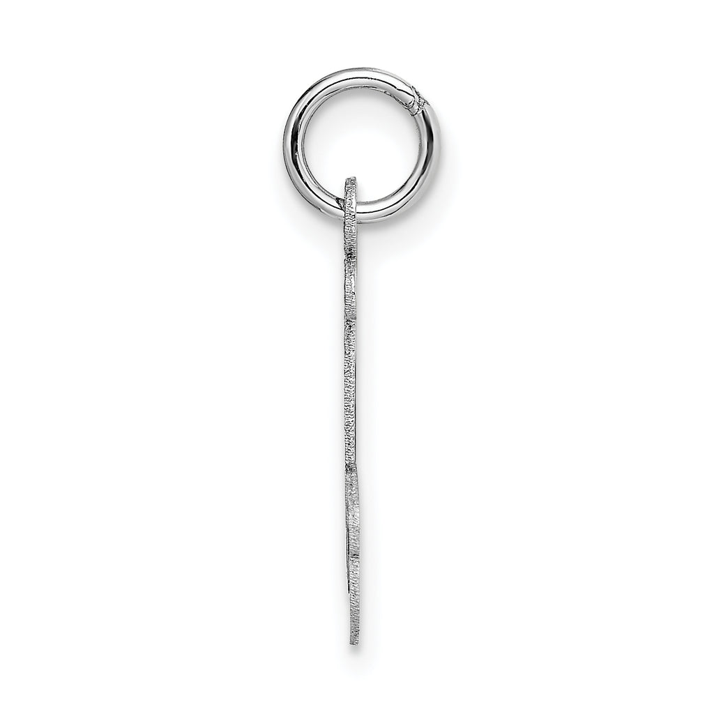 14K White Gold Medium Script Initial J Charm