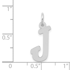 14K White Gold Medium Script Initial J Charm