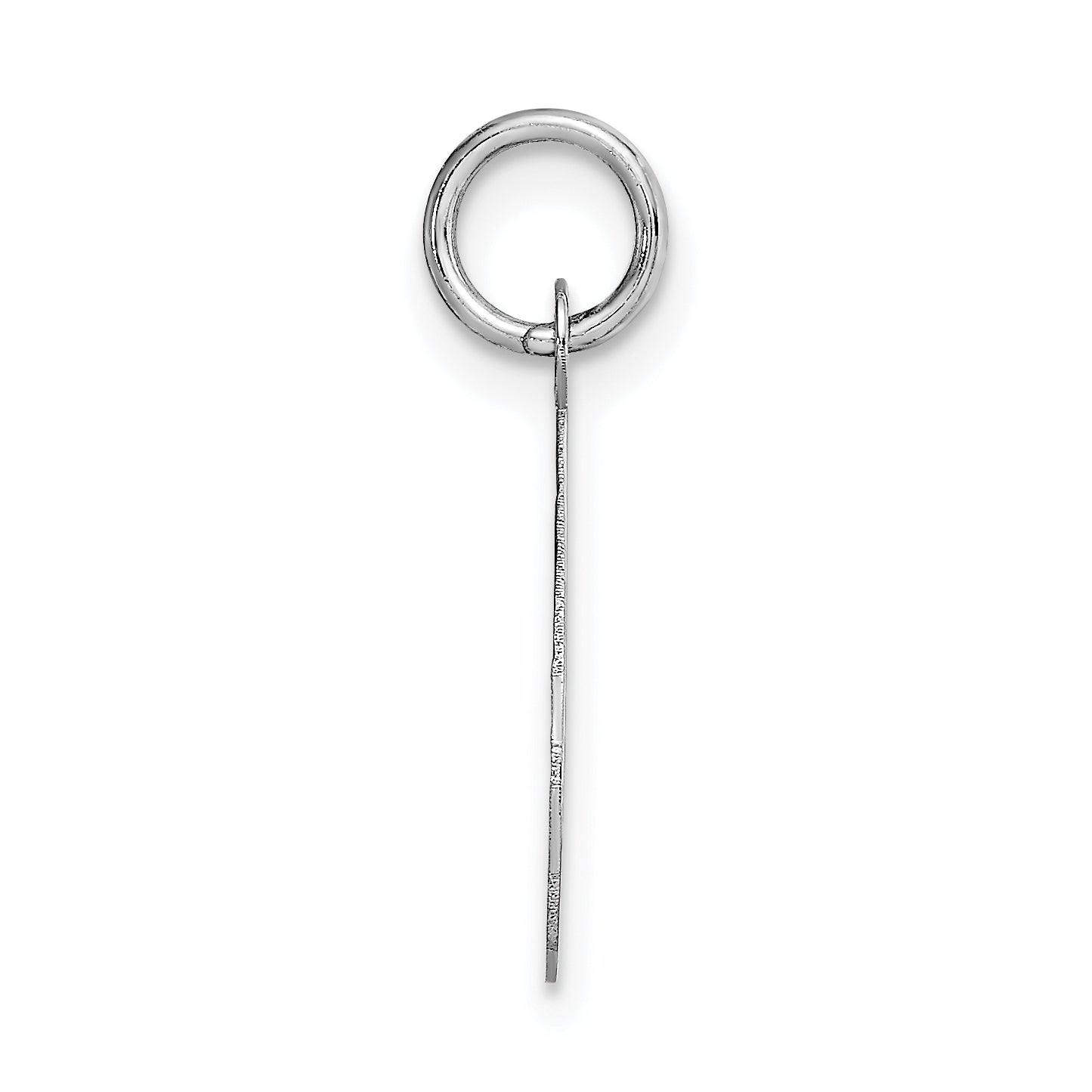 14K White Gold Medium Script Initial O Charm Secondary image