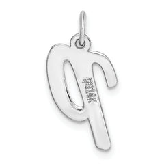 14K White Gold Medium Script Initial P Charm