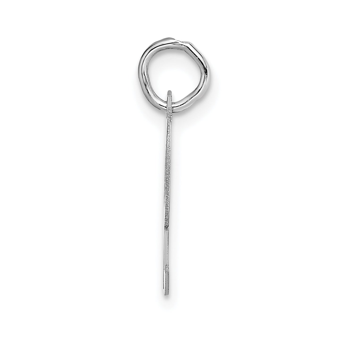 14K White Gold Medium Script Initial R Charm Secondary image