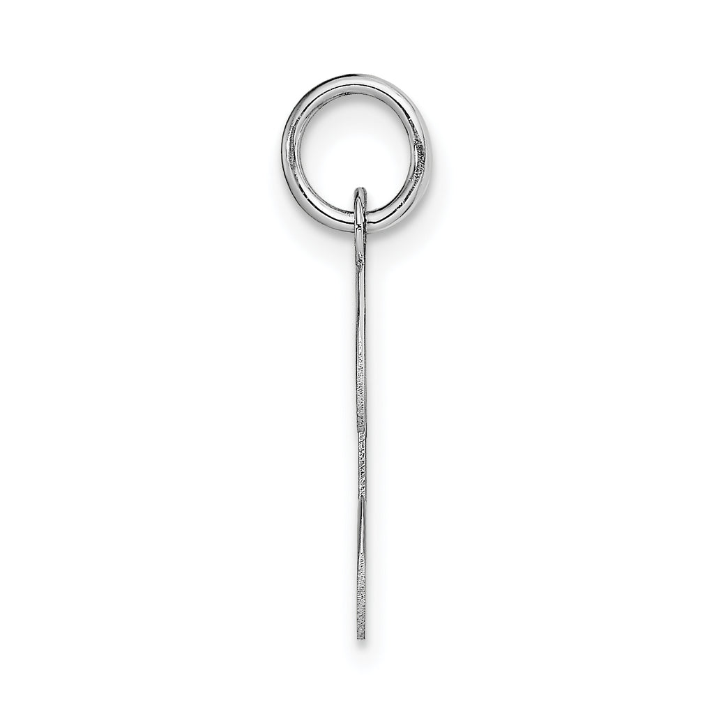 14K White Gold Medium Script Initial T Charm