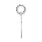 14K White Gold Medium Script Initial V Charm
