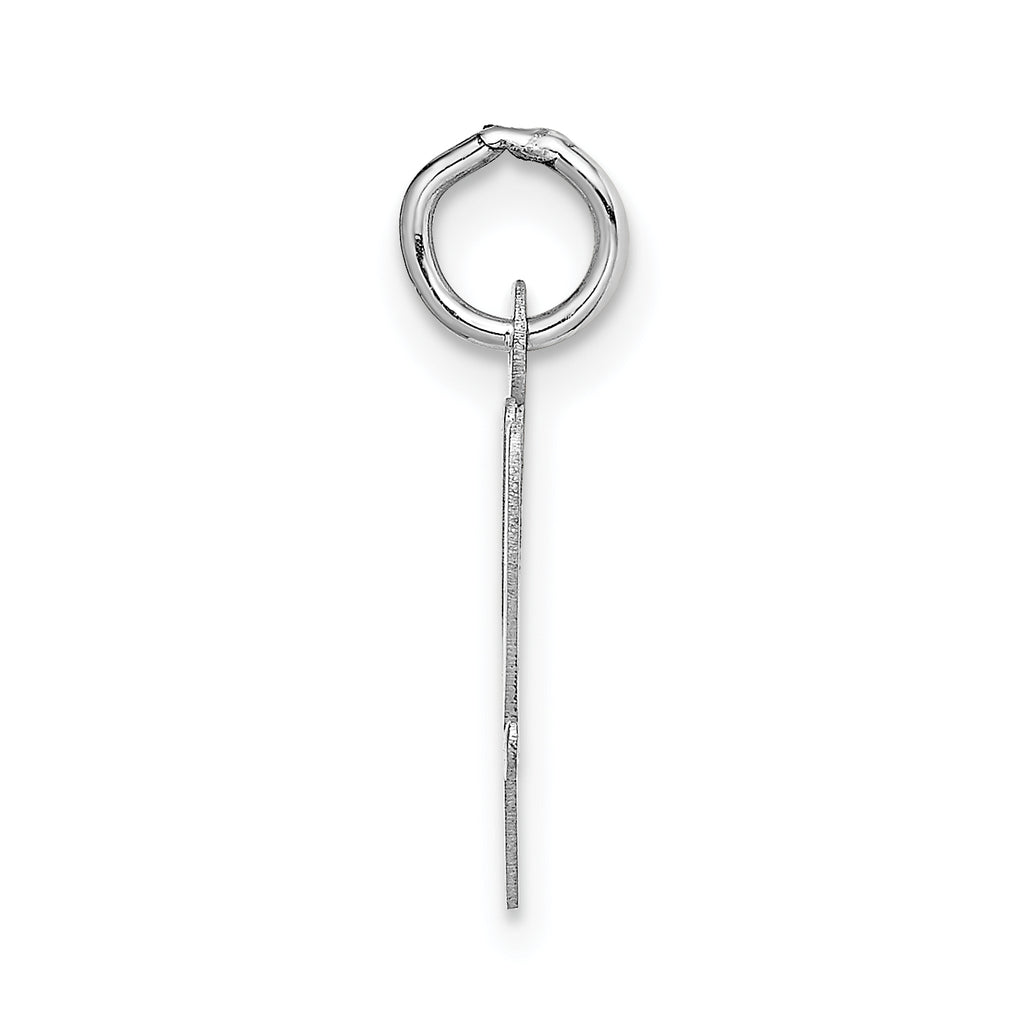 14K White Gold Medium Script Initial W Charm
