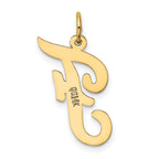 14K Large Script Initial F Charm