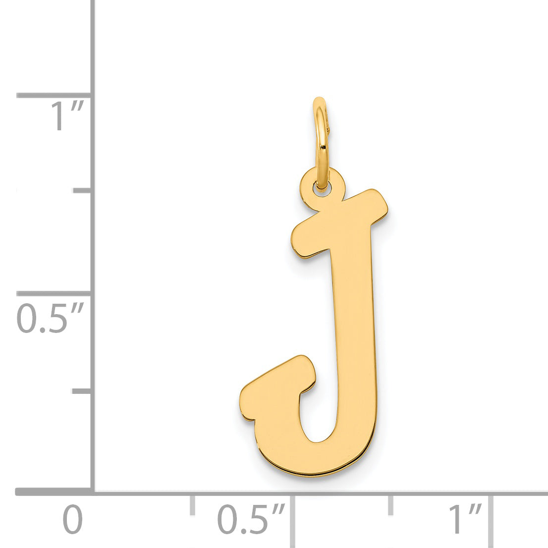 14K Large Script Initial J Charm