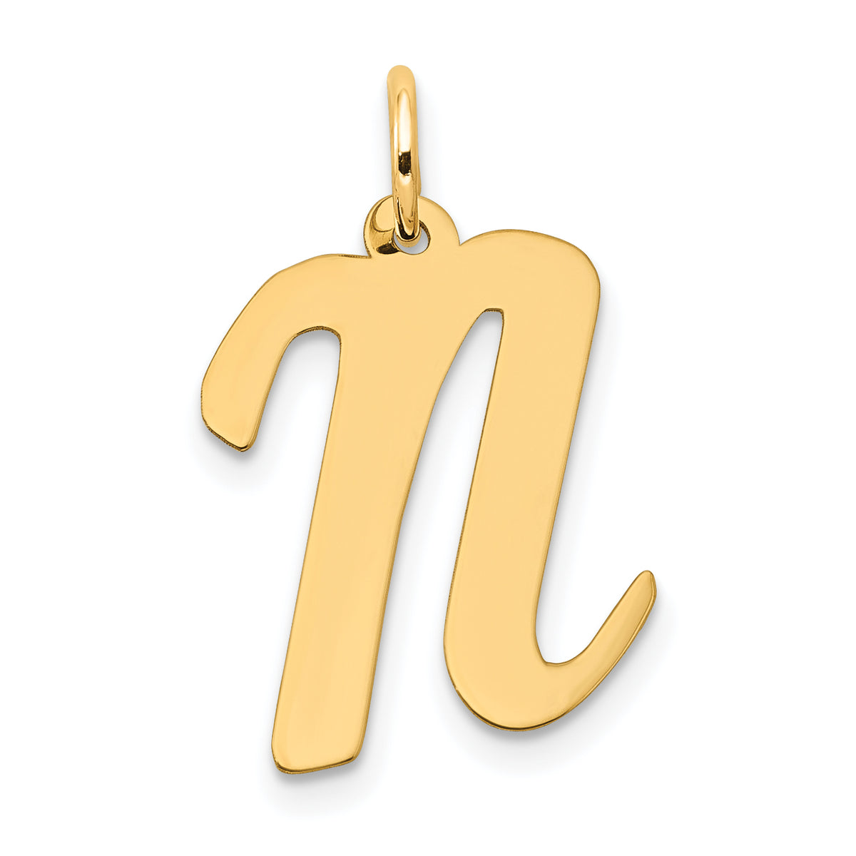 14k Large Script Letter N Initial Charm