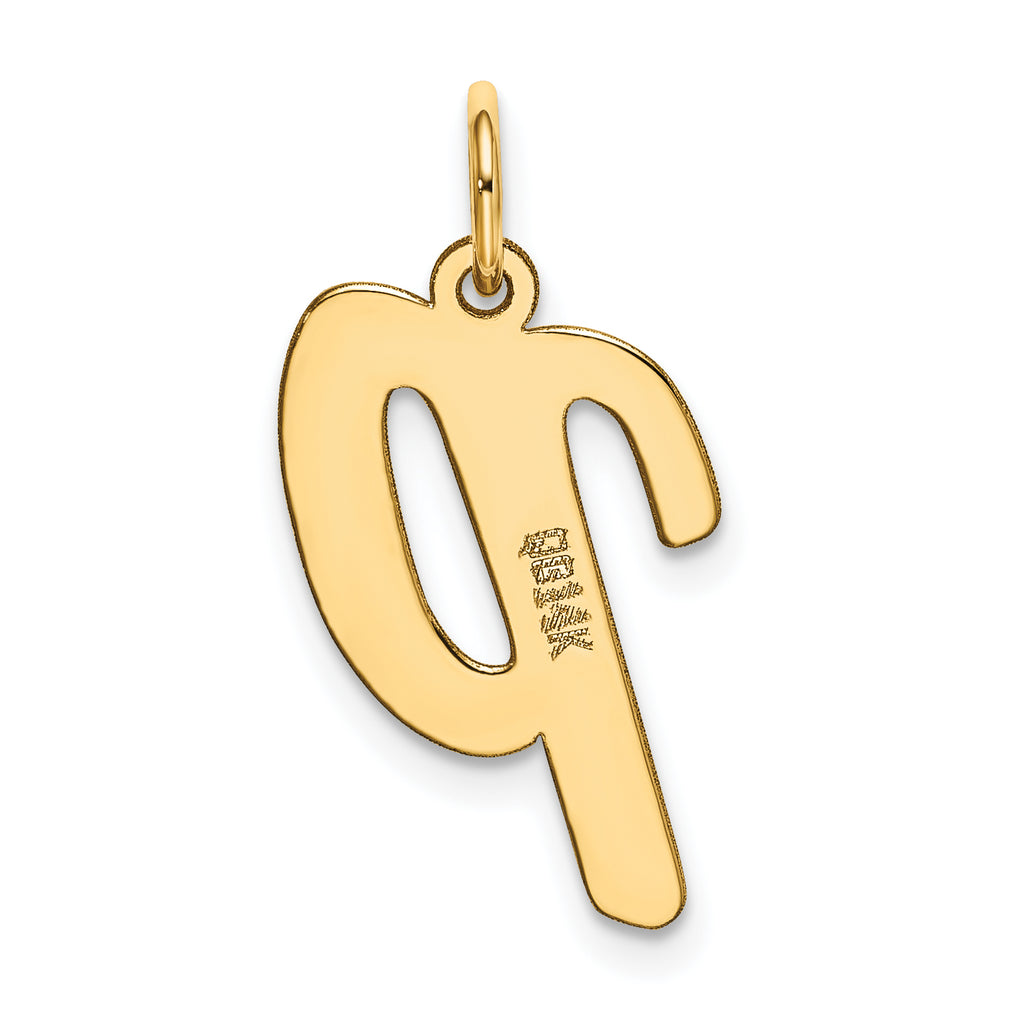 14K Large Script Initial P Charm