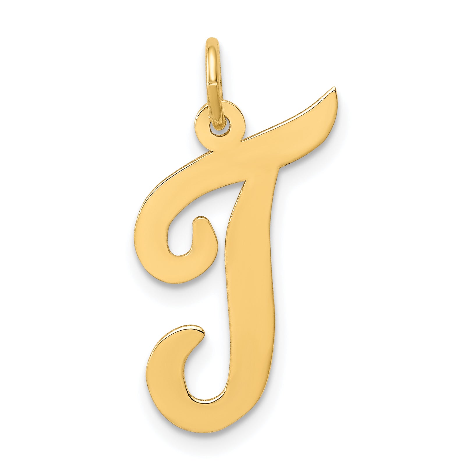 14k Large Script Letter T Initial Charm Main image