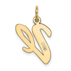 14K Large Script Initial V Charm