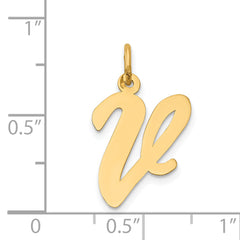 14K Large Script Initial V Charm
