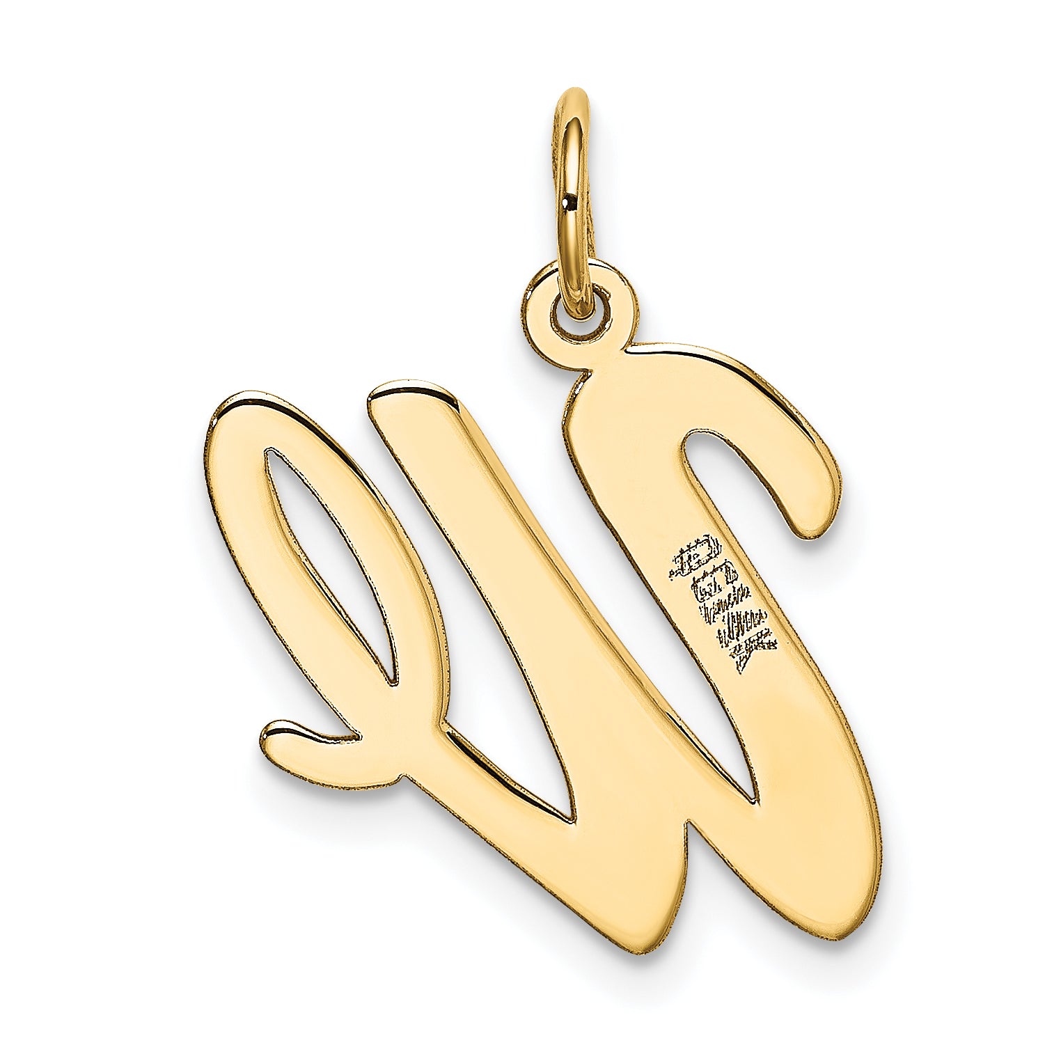 14K Large Script Initial W Charm
