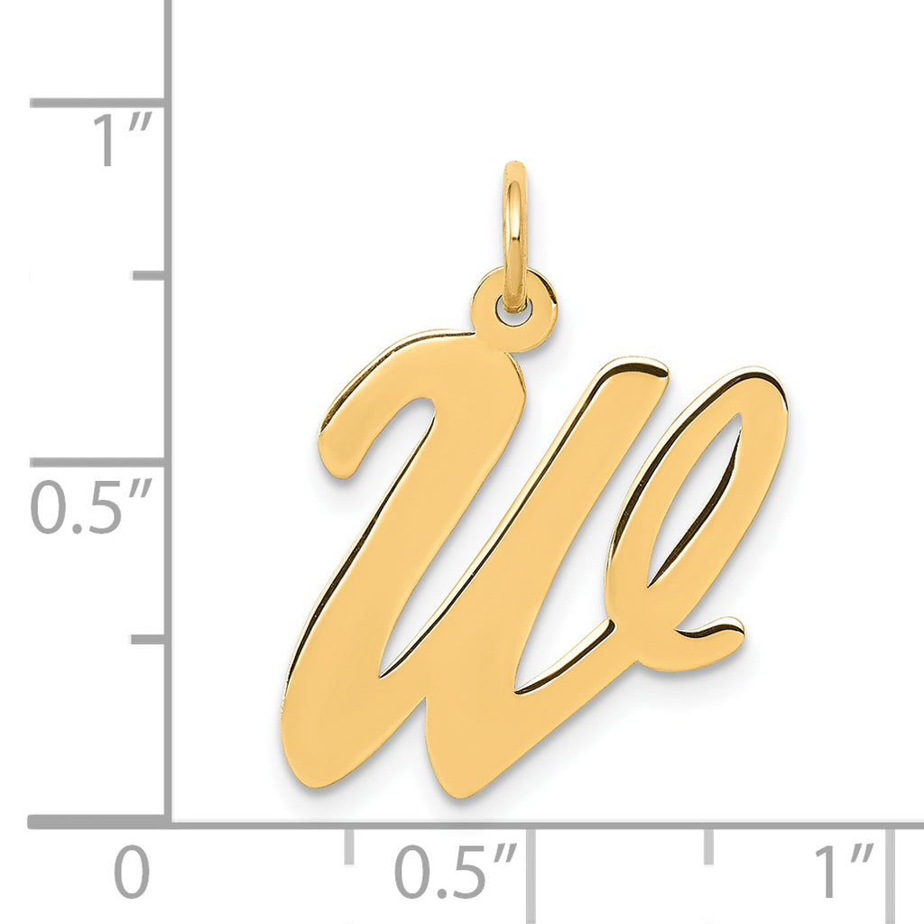 14K Large Script Initial W Charm