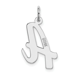 14K White Gold Large Script Letter A Initial Charm