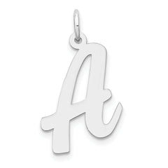14k White Gold Large Script Letter A Initial Charm