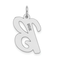 14K White Gold Large Script Letter B Initial Charm