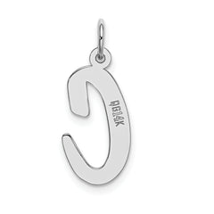 14K White Gold Large Script Letter C Initial Charm