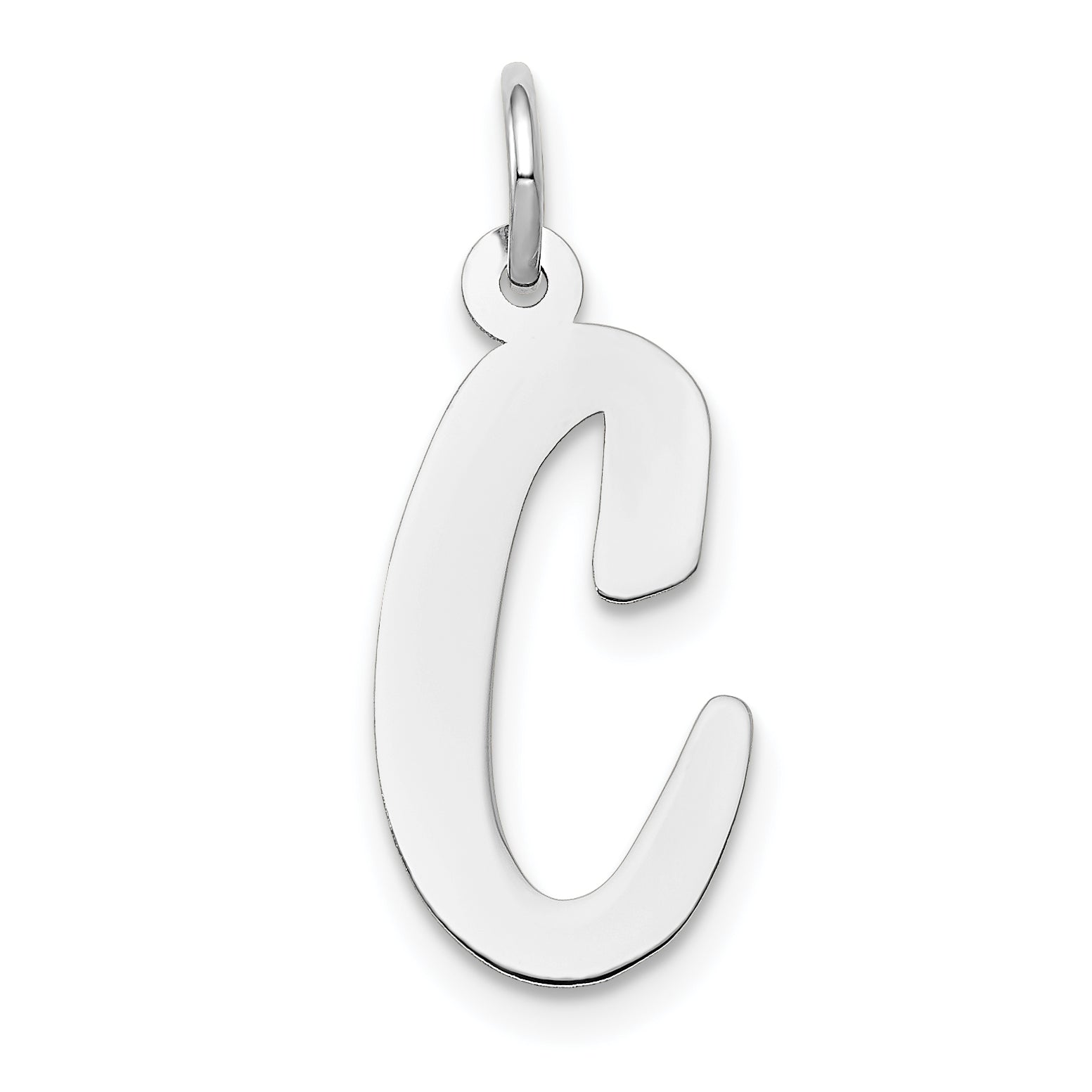 14k White Gold Large Script Letter C Initial Charm Main image