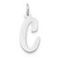 14k White Gold Large Script Letter C Initial Charm