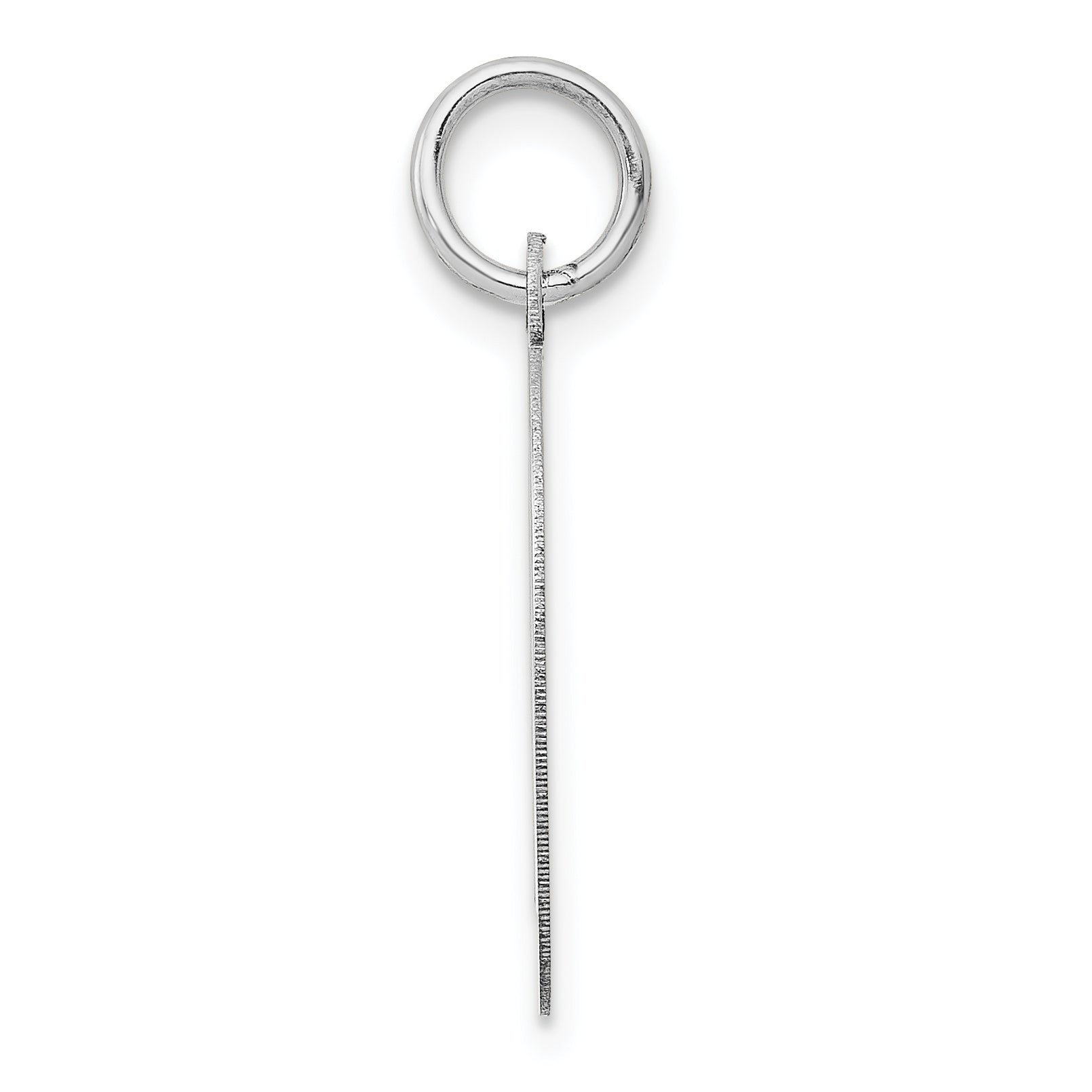 14K White Gold Large Script Letter D Initial Charm
