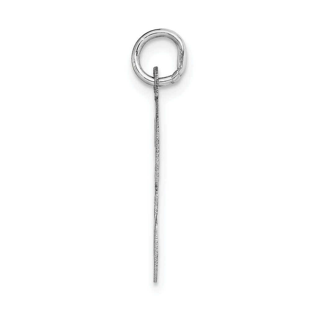 14K White Gold Large Script Initial F Charm