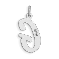 14K White Gold Large Script Initial G Charm