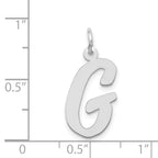 14K White Gold Large Script Initial G Charm