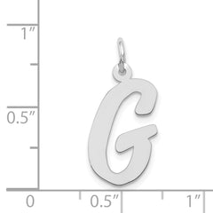 14K White Gold Large Script Initial G Charm