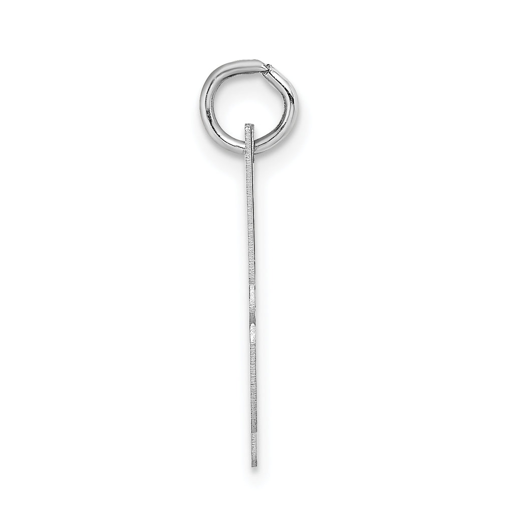 14K White Gold Large Script Initial H Charm