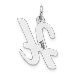 14K White Gold Large Script Initial H Charm