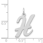 14K White Gold Large Script Initial H Charm
