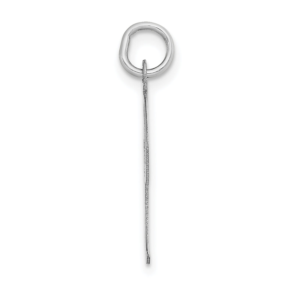 14K White Gold Large Script Initial I Charm