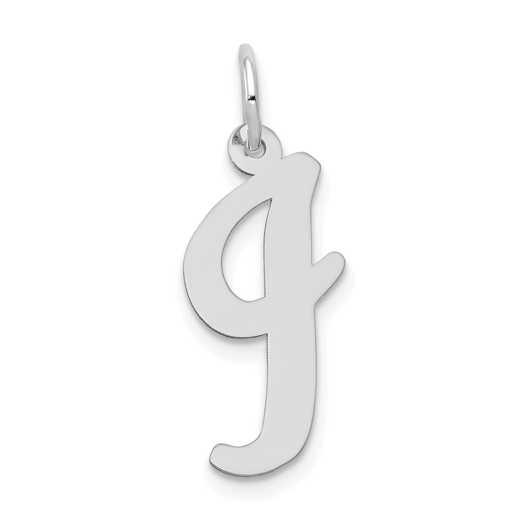 14k White Gold Large Script Letter I Initial Charm Main image