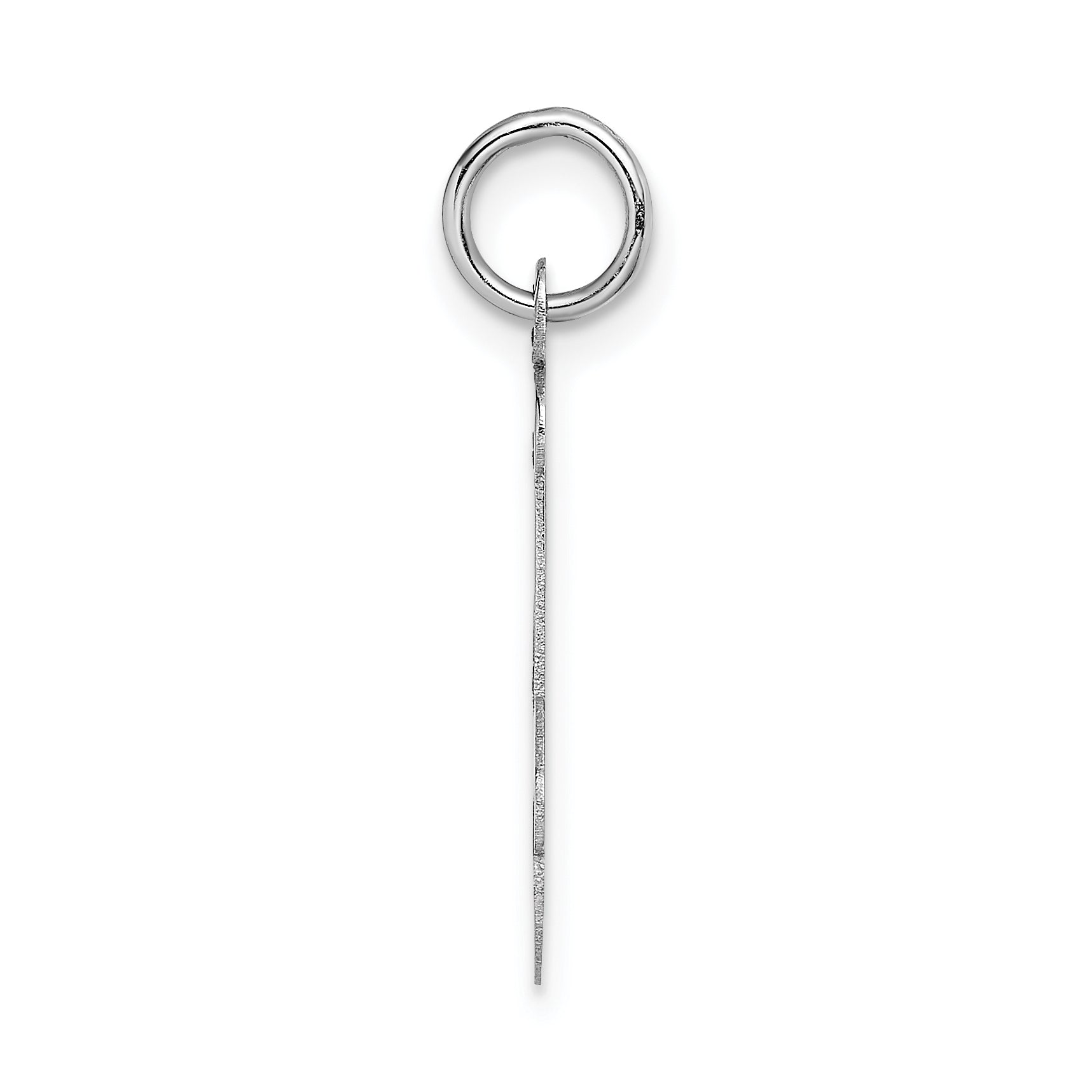 14K White Gold Large Script Initial J Charm