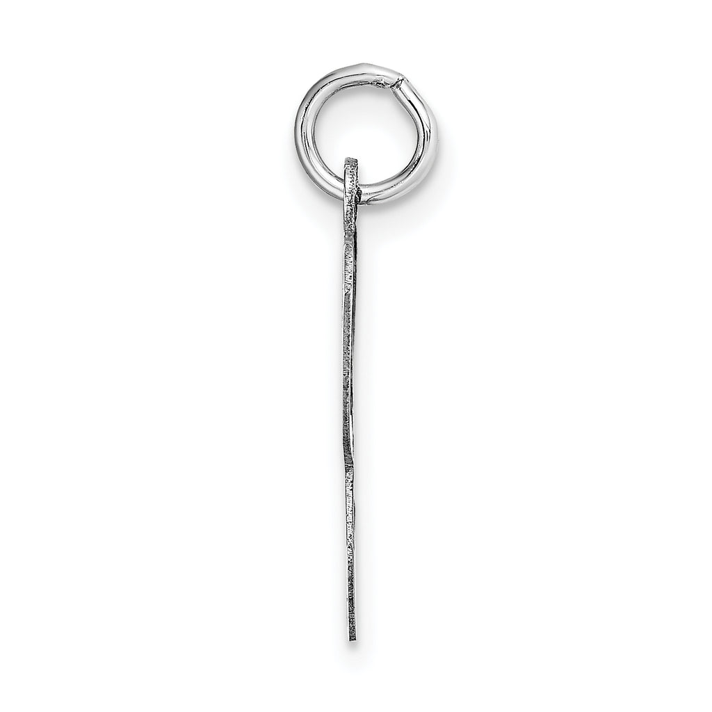 14K White Gold Large Script Initial K Charm