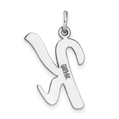 14K White Gold Large Script Initial K Charm