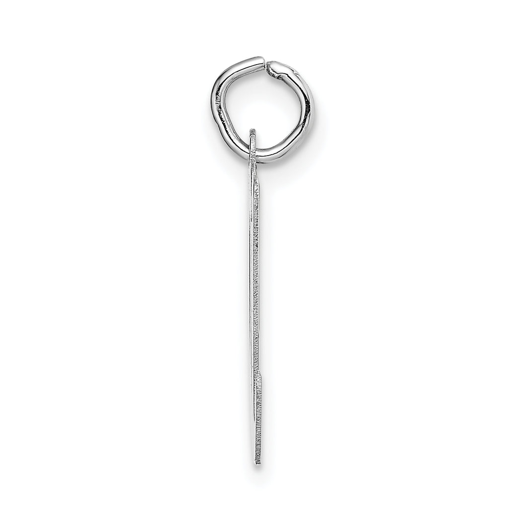 14K White Gold Large Script Initial M Charm