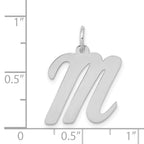 14K White Gold Large Script Initial M Charm