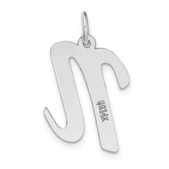14K White Gold Large Script Initial N Charm