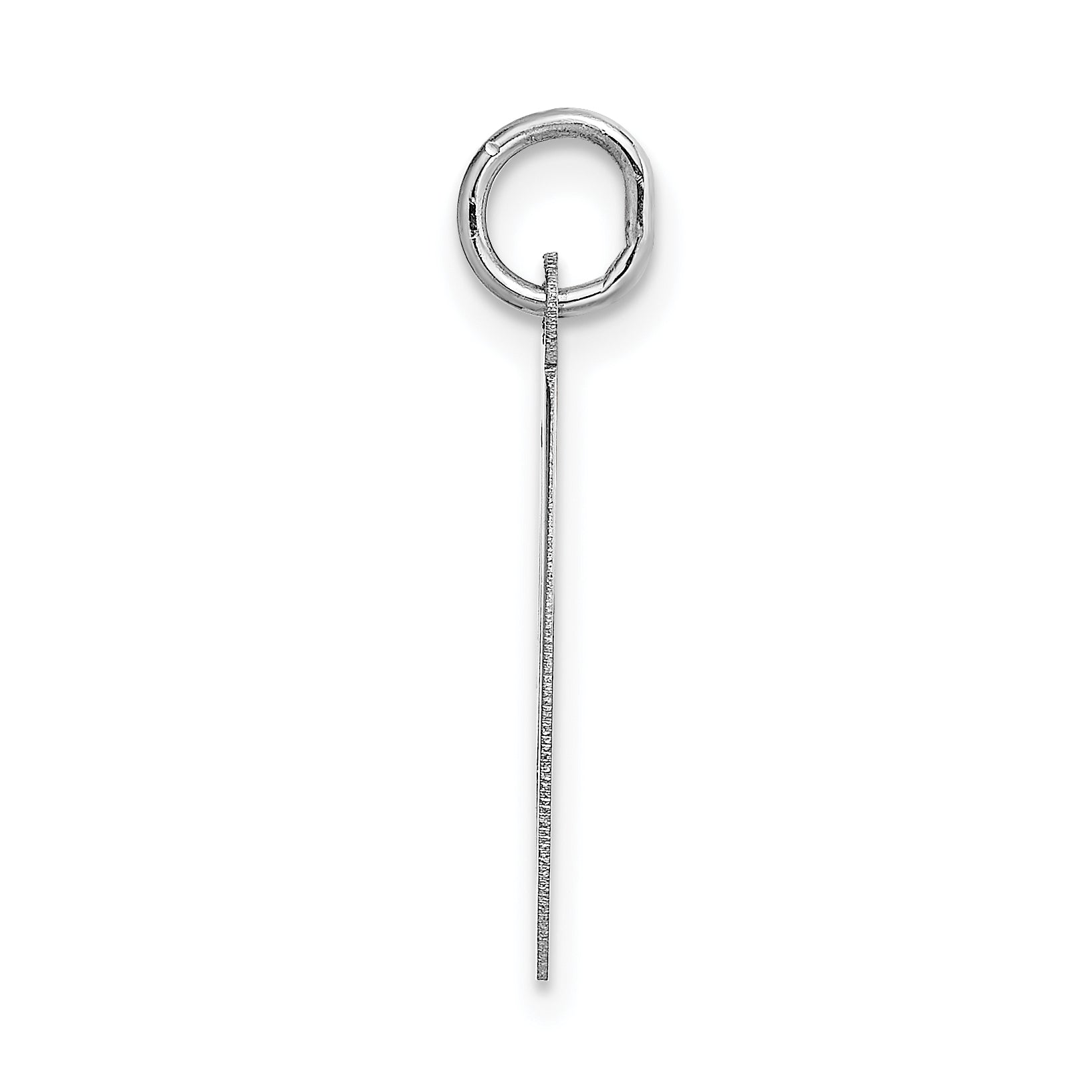 14K White Gold Large Script Initial O Charm