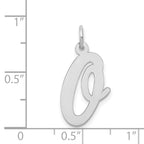 14K White Gold Large Script Initial O Charm