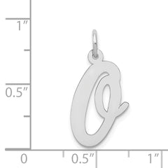 14K White Gold Large Script Initial O Charm
